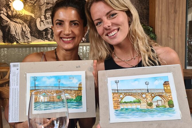 Art and Wine in Sevilla - Painting in a bar or on a terrace