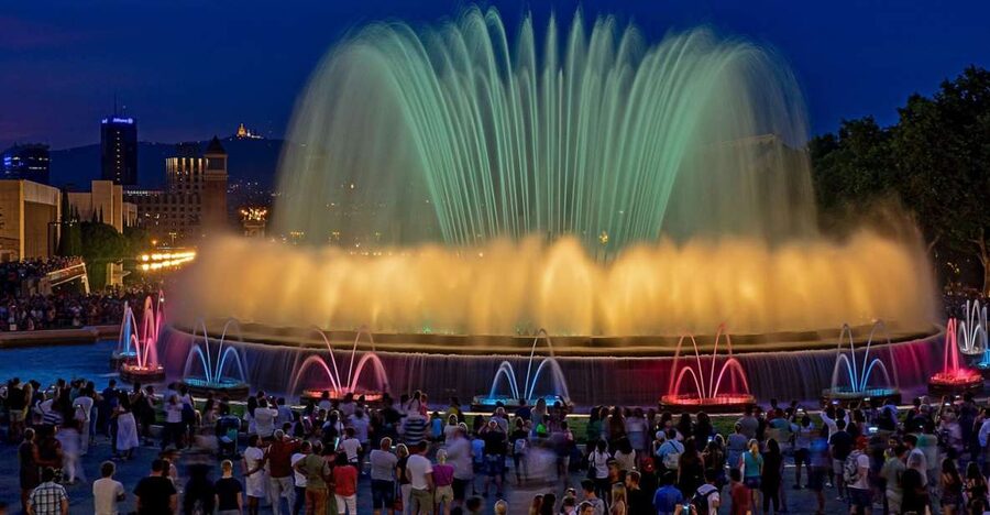 Barcelona Cable Car Sky Views, Magic Fountain & Castle Visit - La Boqueria, Palau Güell, and the short-stop reality