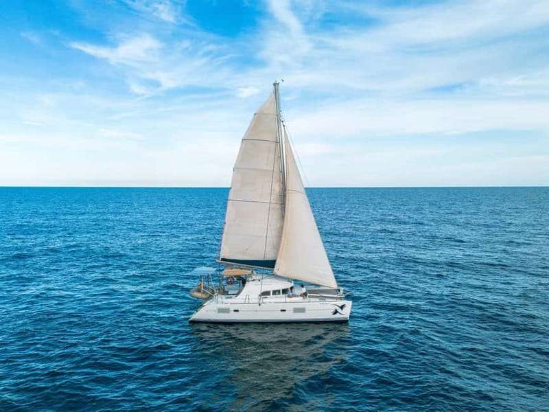 Barcelona: Catamaran Cruise w/ Sailing, Wine, & Tapa - Wine, tapa, and the return to port
