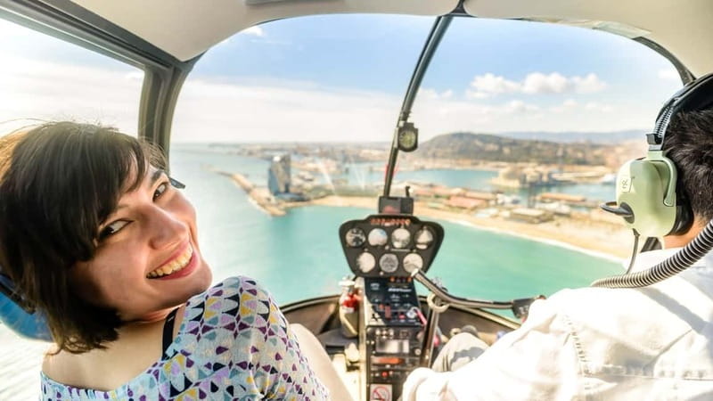 Barcelona: Helicopter Flight over Barcelona's Coastline - The coastline, Olympic Port, and Port Forum