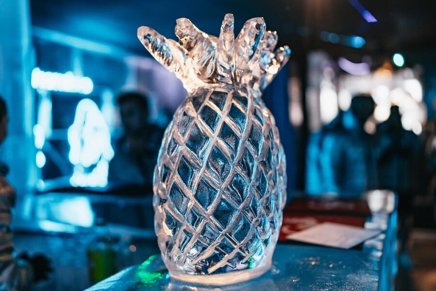 Barcelona: Icebar experience, located at the beach !! - Inside the ice room: sculptures, music, and photographs