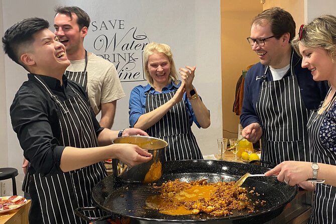 Barcelona Paella Cooking Class & Boqueria & Hofmann-Trained Chefs - Sitting down to eat what you prepared