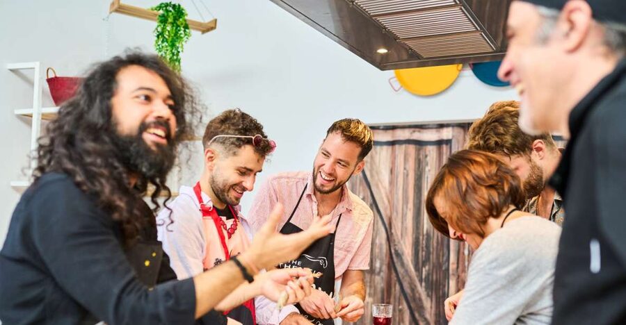 Barcelona: Paella Cooking Class with Market Visit and More - Making sangria before the paella