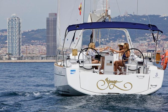 Barcelona Private Sailing with Open Bar & Snacks (max 9) - Leaving Port Olímpic beside Barcelona’s skyline