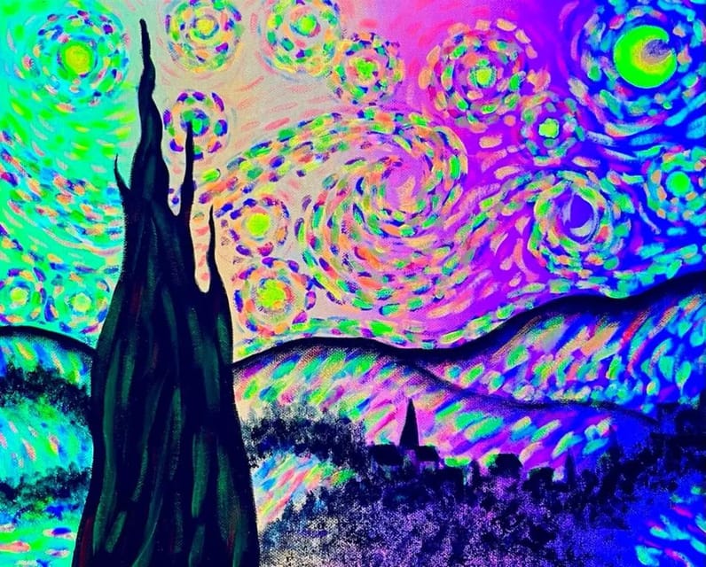 Barcelona: Wine and Van Gogh Paint and Sip Painting Class - Wine, music, and the mood of the room