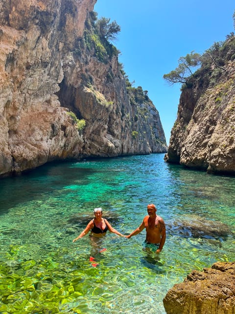 Cala Granadella: Cala en Caló Sea Cave Snorkel & Kayak Tour - Inside Cova del Llop Marí