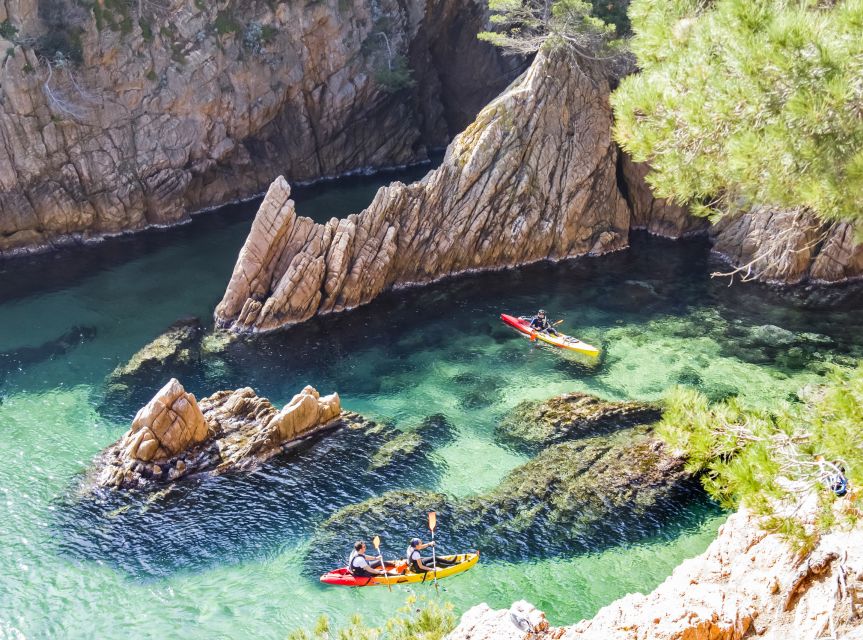 Costa Brava: Sea Caves Kayaking and Snorkeling Tour - A 20-minute snorkeling stop in clear Mediterranean water