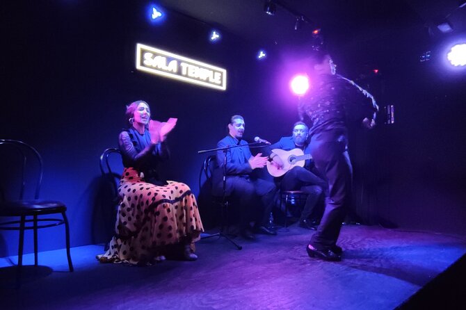 Entrance to the Flamenco Temple Room in Madrid with Tapas Option - The guitar, singing, and footwork
