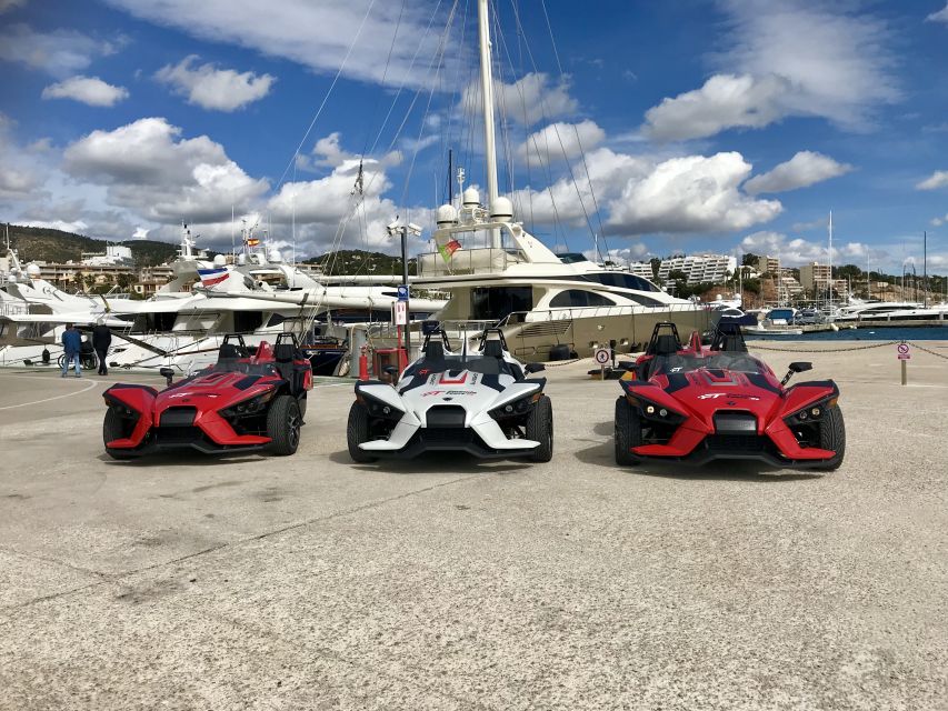 From Andratx: Formula Sunset Driving Tour - Palma highlights from the Slingshot