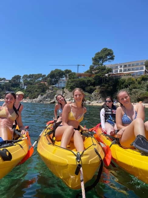 From Barcelona: Costa Brava Kayak & Snorkel Tour with Picnic - Meeting at Kulas Bar beside the gamba sculpture