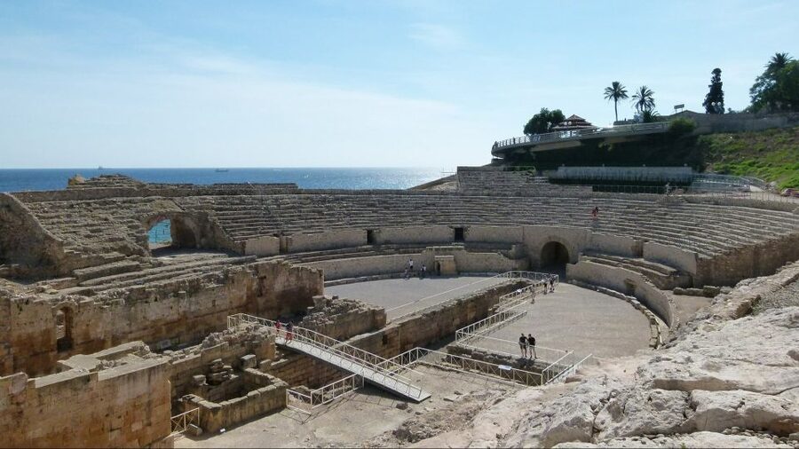 From Barcelona: Tarragona & Sitges Full Day Tour with Pickup - The Tarragona Amphitheater beside the Mediterranean