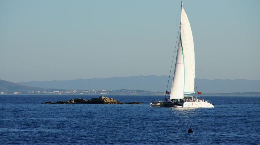 From Roses: Sunset Catamaran Cruise - Setting out from central Roses