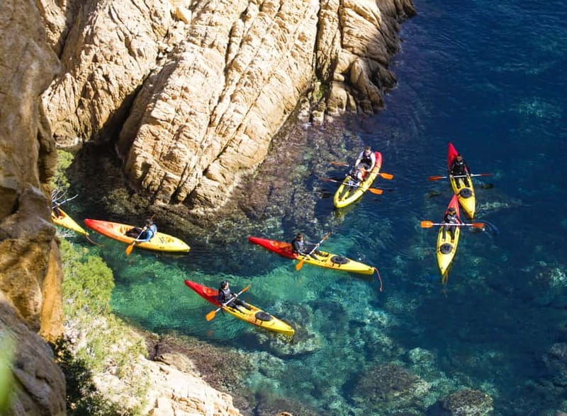 From Sant Feliu de Guíxols: Kayak and Snorkel in Costa Brava - Cliffs, coves, and the Costa Brava from sea level