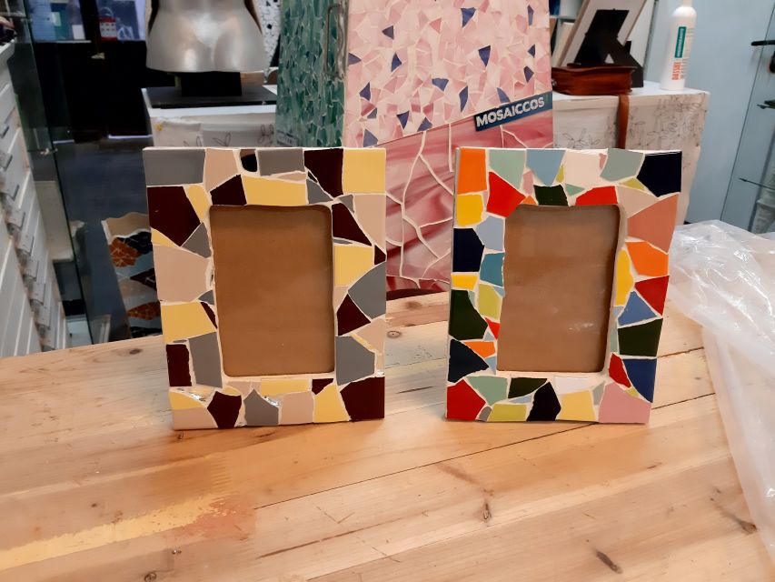 Guided Gaudí’s Trencadís Mosaic Workshop in Barcelona - Cutting ceramic pieces and working safely