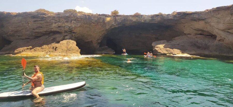 Ibiza: Sea Caves & Coves Snorkeling Paddle Boarding Tour - Cala Comte and the western reserves
