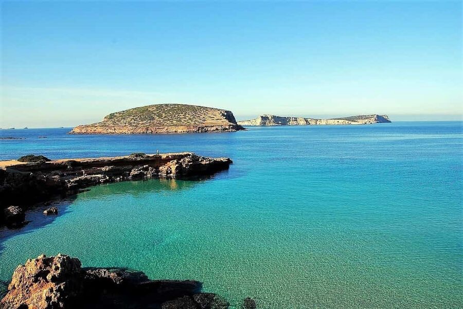 Ibiza: Snorkeling and SUP Paddle, Beach and Cave Boat Tour - Cala Comte: clear water and a good first swim
