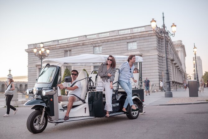 Madrid Welcome Tour with Local Guide in Eco Tuk Tuk Private - Finding the pickup beneath Plaza de Oriente