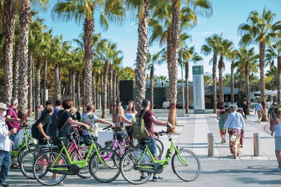 Malaga Bike Tour - Old Town, Marina & Beach - Castle Gibralfaro and the city views