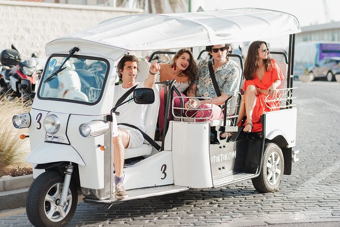 Malaga Expert Tour with Local Guide in Eco Tuk Tuk Private - University of Málaga, Bank of Spain, and city hall