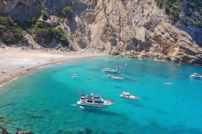 Mallorca Beach & Caves 4hr Boat Trip Drinks, Tapas, SUP & Snorkel - Caves and Cap de Formentor views from the water