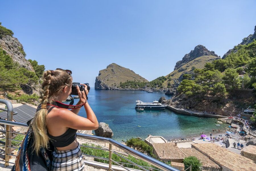 Mallorca: Island Tour with Boat, Tram & Train from the South - The boat along Mallorca’s rugged coast