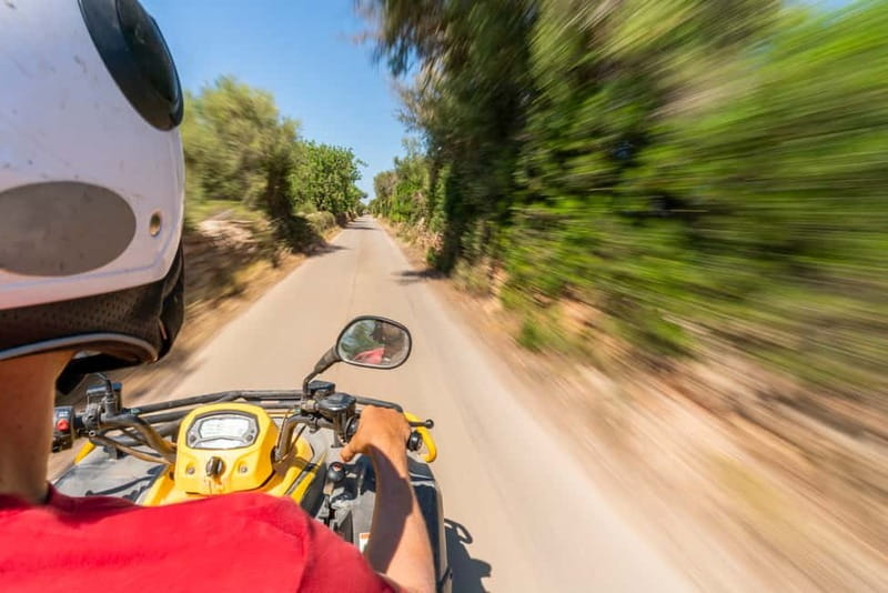 Mallorca: Quad Bike Tour, Snorkeling, and Cliff Jumping - The ride to the bay and the water stop