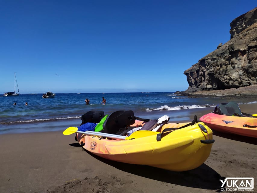 Mogán: Guided Kayak to Caves and Snorkeling Tour - Optional cliff jumps with a choice of heights