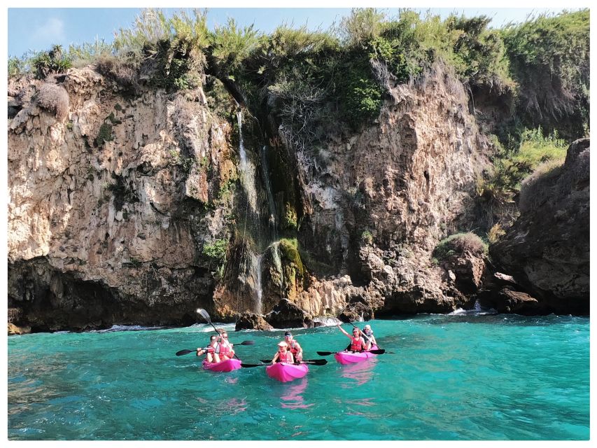 Nerja: Cliffs of Maro-Cerro Gordo Guided Kayak Tour - The support boat makes a real difference