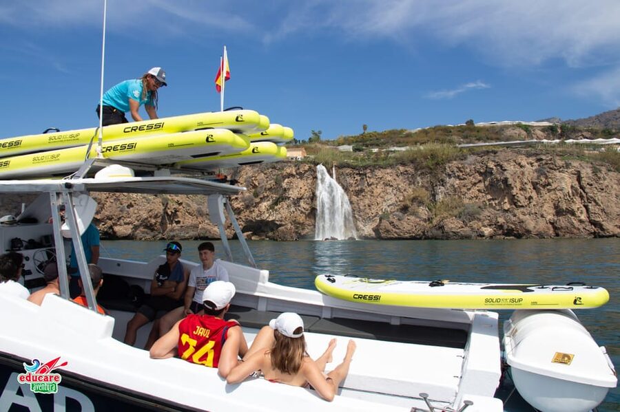 Nerja: Maro Waterfall Boat Trip with Paddleboarding & Drink - Key points at a glance