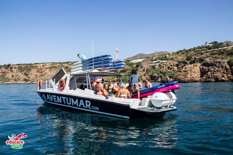 Nerja: Maro Waterfall Boat Trip with Paddleboarding & Drink - Reaching Maro Waterfall by paddleboard