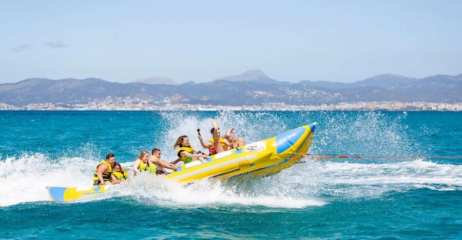 Playa de Palma: Banana Boat Ride - Getting ready with a life jacket