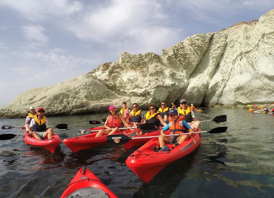 San José: Cabo de Gata Natural Park Kayak and Snorkel Tour - Paddling toward Cueva del Tabaco