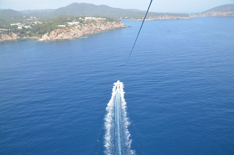 Santa Eulària des Riu: Parasailing Boat Cruise with Drinks - Seeing Cala Nova and Cala Leña from above