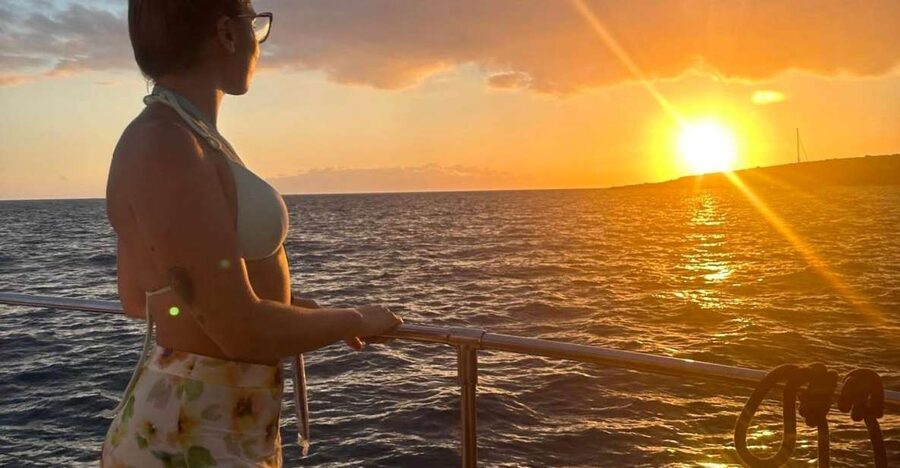 Tenerife: Sunset Catamaran Tour with Transfer, Buff & Drinks - A catamaran that leaves room to enjoy the ride
