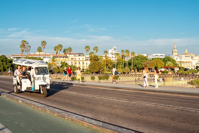 Tour Welcome Seville with Local Guide in Eco Tuk Tuk Private - Plaza de España and María Luisa Park