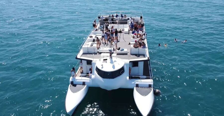 Valencia: Catamaran Cruise, Paella Lunch and Swim Stop - Lunch: Salad, Chicken Paella, and Fruit