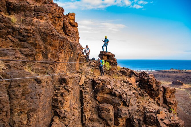 Via Ferrata in Gran Canaria. Vertical adventure park. Small groups - Learning the system on volcanic rock