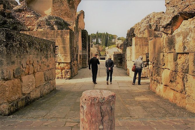Visit to Italica Roman Ruins Tour tickets included - Walking through the amphitheater